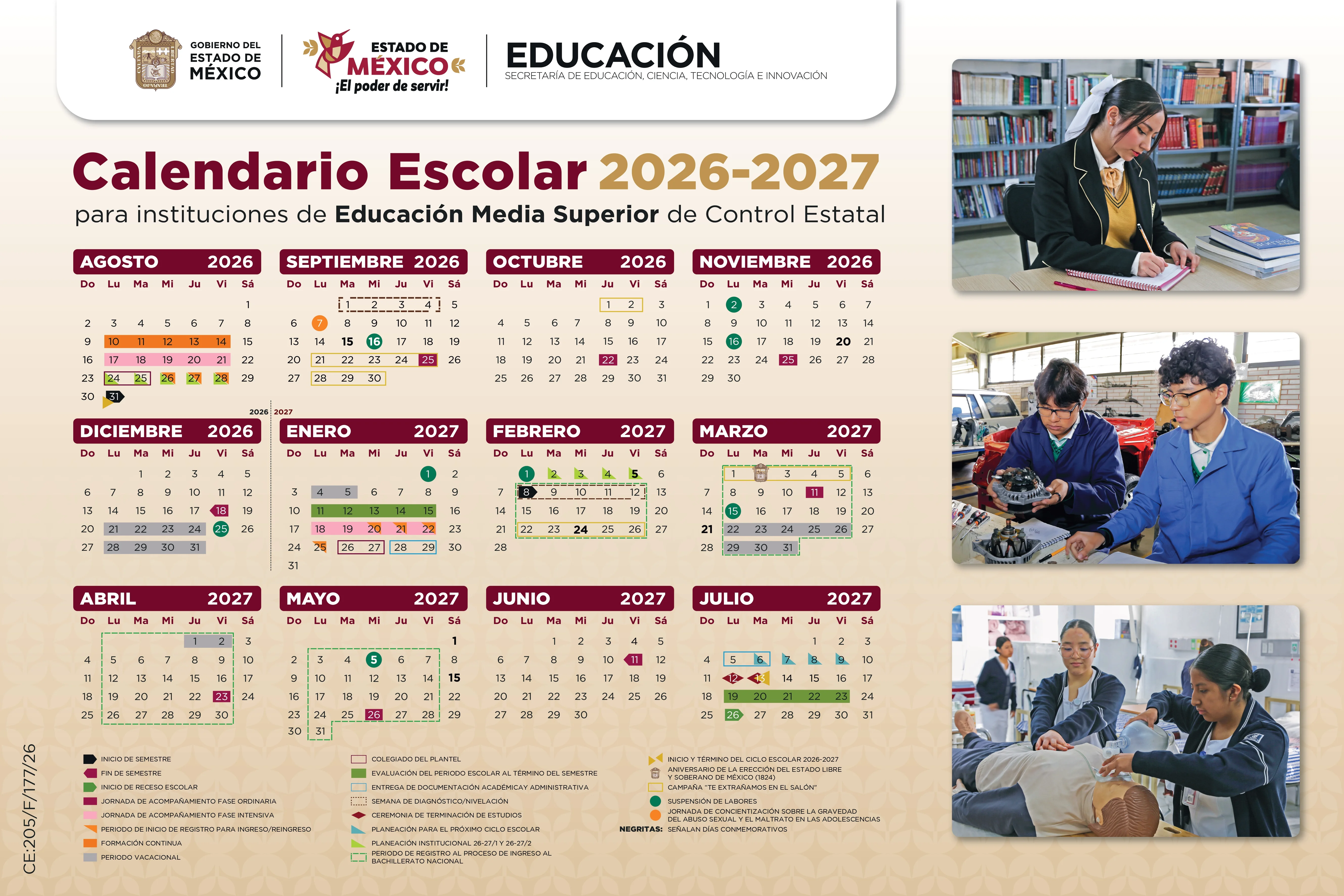 Calendario Escolar 2025-2026 EPO74