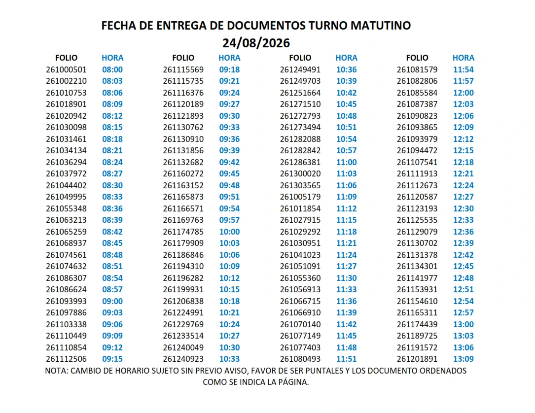 Turno Matutino 1